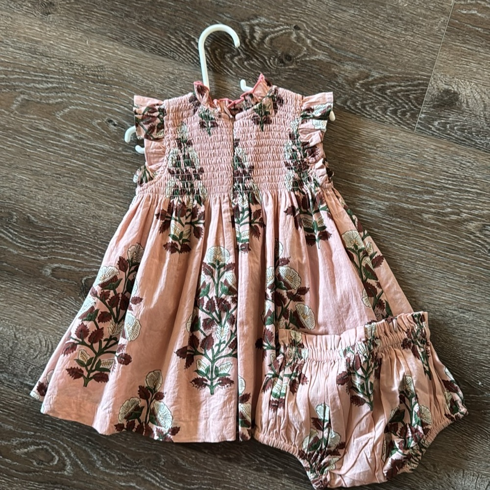 Pink Chicken Floral Pink Dress with Bloomers - Picture 2 of 3